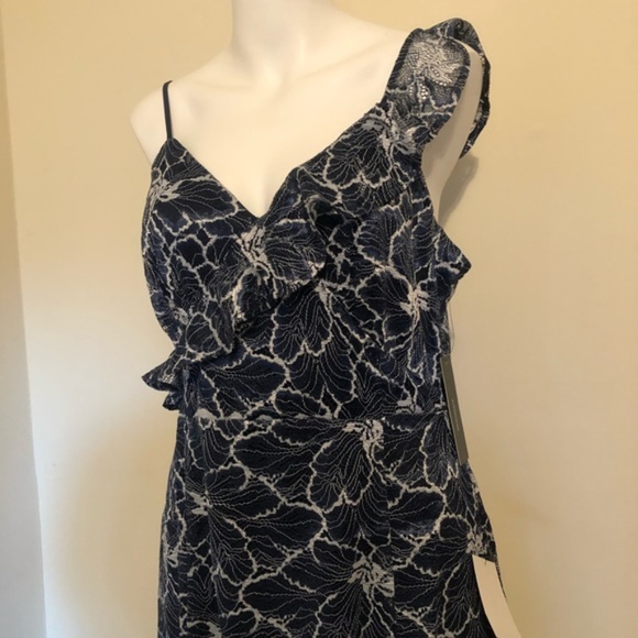 Lulus Fleur Allured Navy Blue Lace Midi Dress - Picture 6 of 7
